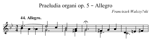Praeludia organi op. 5 – Allegro - staff notation