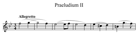 Praeludium II - staff notation