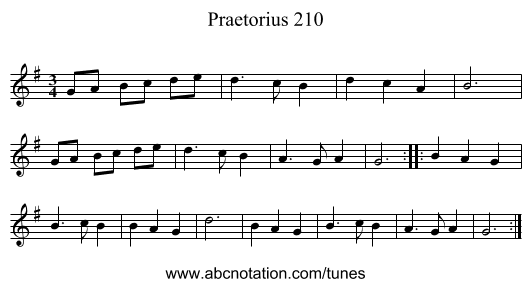 Praetorius 210 - staff notation