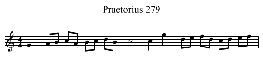 Praetorius 279 - staff notation