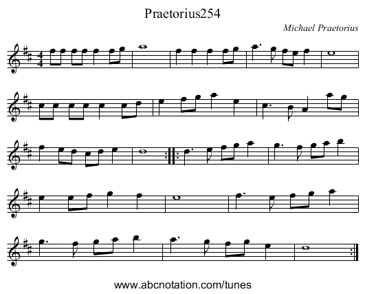 Praetorius254 - staff notation