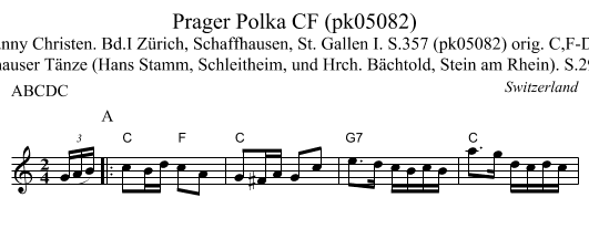 Prager Polka CF (pk05082) - staff notation