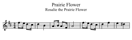 Prairie Flower - staff notation