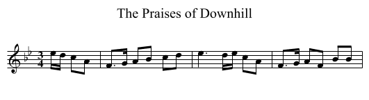 Praises of Downhill, The - staff notation