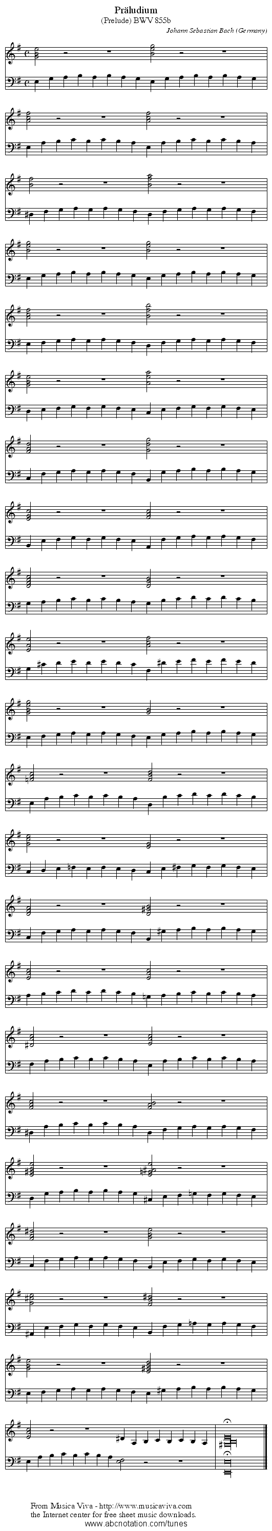 Pr&auml;ludium - staff notation