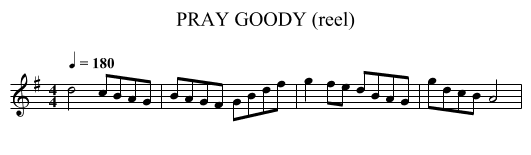 PRAY GOODY (reel) - staff notation