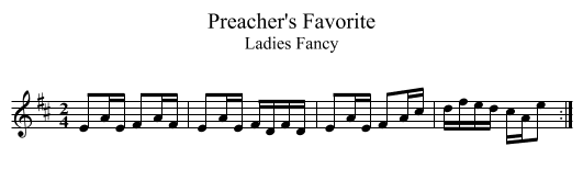 Preacher's Favorite - staff notation