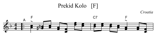 Prekid Kolo   [F] - staff notation