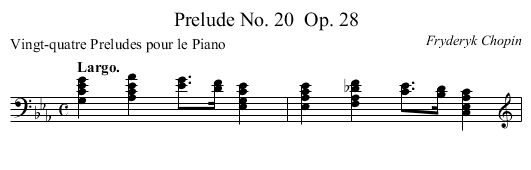 Prelude No. 20	 Op. 28 - staff notation