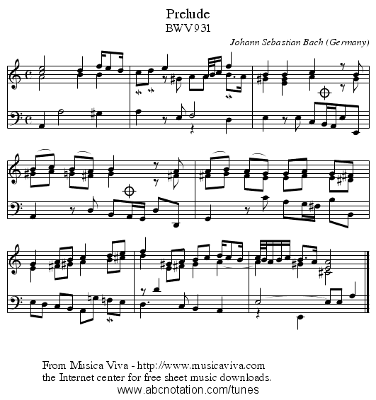 Prelude - staff notation