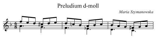 Preludium d-moll - staff notation