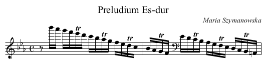Preludium Es-dur - staff notation