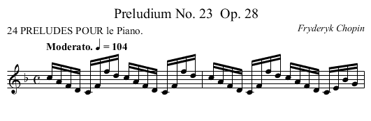 Preludium No. 23	 Op. 28 - staff notation