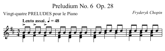 Preludium No. 6	 Op. 28 - staff notation