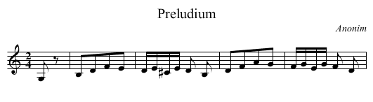 Preludium - staff notation