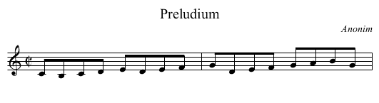 Preludium - staff notation