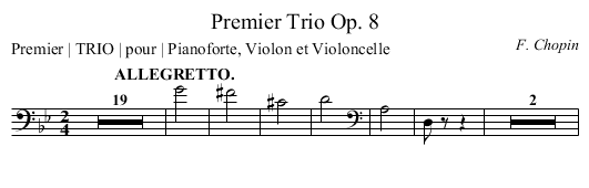 Premier Trio Op. 8 - staff notation