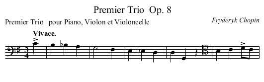 Premier Trio	 Op. 8 - staff notation