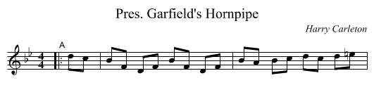 Pres. Garfield's Hornpipe - staff notation