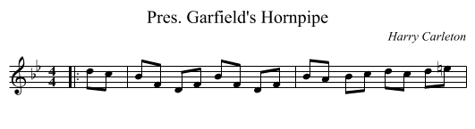 Pres. Garfield's Hornpipe - staff notation