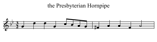 Presbyterian Hornpipe, the  - staff notation