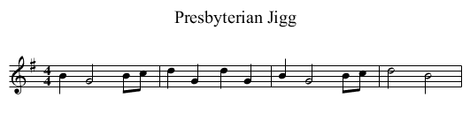 Presbyterian Jigg - staff notation