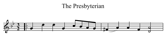 Presbyterian, The  - staff notation