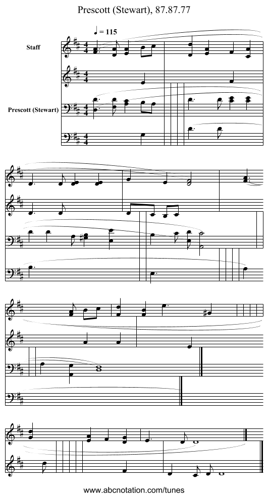 Prescott (Stewart), 87.87.77 - staff notation