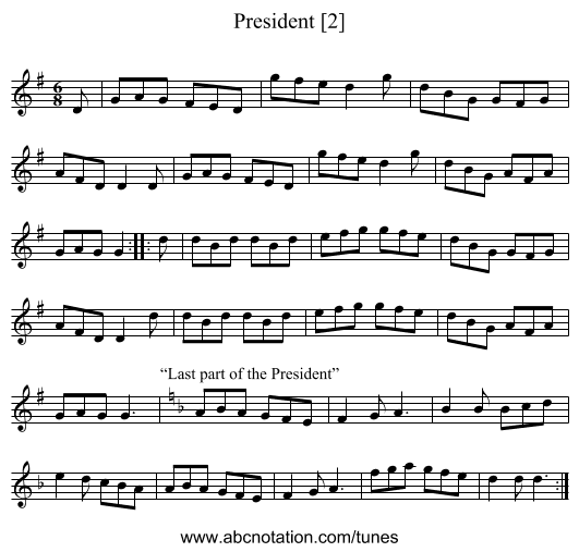 President [2] - staff notation
