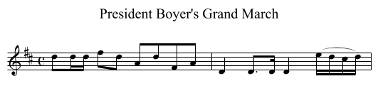 President Boyer's Grand March - staff notation