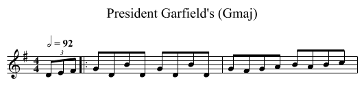 President Garfield's (Gmaj) - staff notation