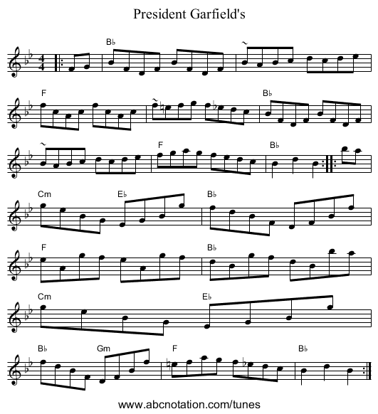 President Garfield's - staff notation
