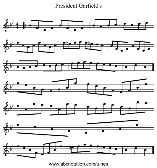 President Garfield's - staff notation