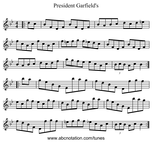 President Garfield's - staff notation