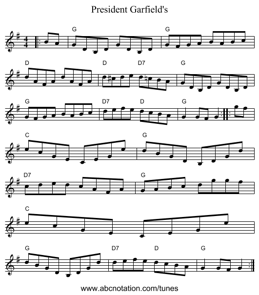 President Garfield's - staff notation