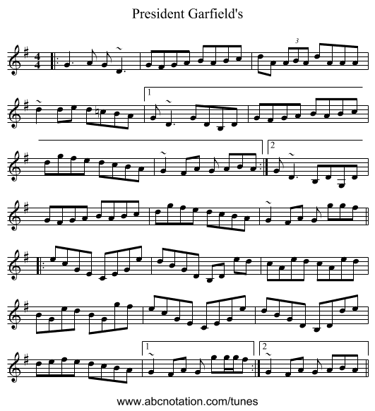 President Garfield's - staff notation