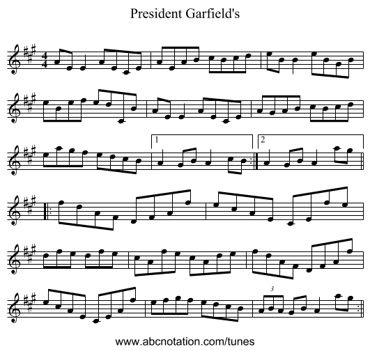 President Garfield's - staff notation