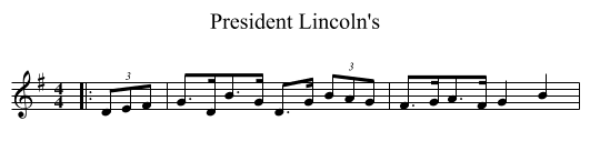 President Lincoln's - staff notation