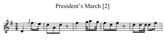 President’s March [2] - staff notation