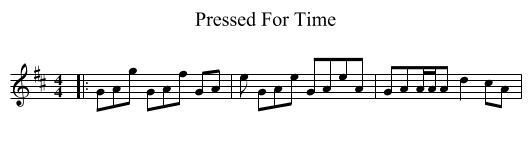 Pressed For Time - staff notation