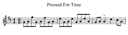 Pressed For Time - staff notation
