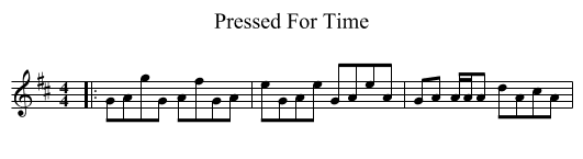 Pressed For Time - staff notation