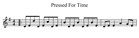 Pressed For Time - staff notation