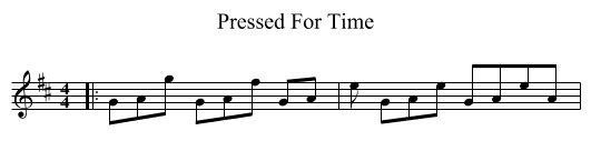 Pressed For Time - staff notation