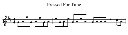 Pressed For Time - staff notation