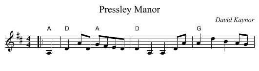 Pressley Manor - staff notation