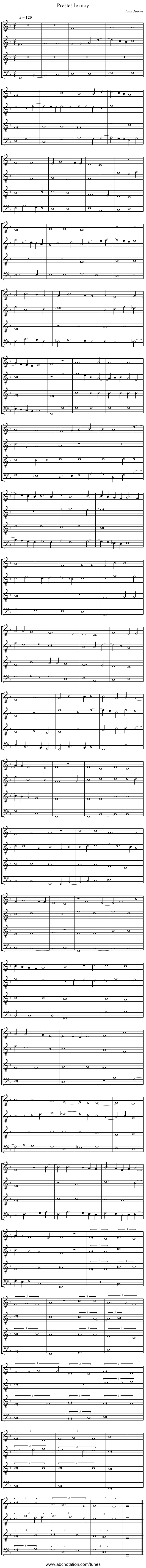 Prestes le moy - staff notation
