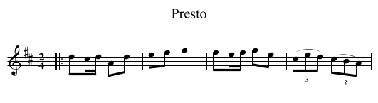 Presto - staff notation