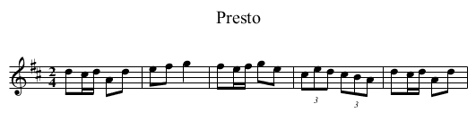 Presto - staff notation