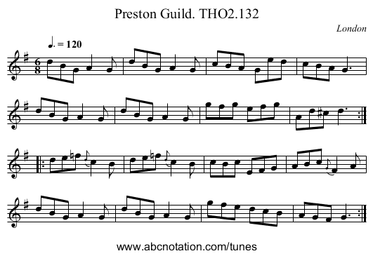 Preston Guild. THO2.132 - staff notation